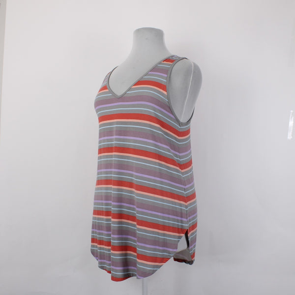 Torrid Top NEW Super Soft Knit Sz 2 Gray Red Multi Color Striped Rayon Top