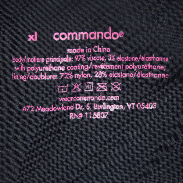 Commando Pant NEW $118 Sz XL x 30  Black Pleather Viscose Elastane Legging Pant