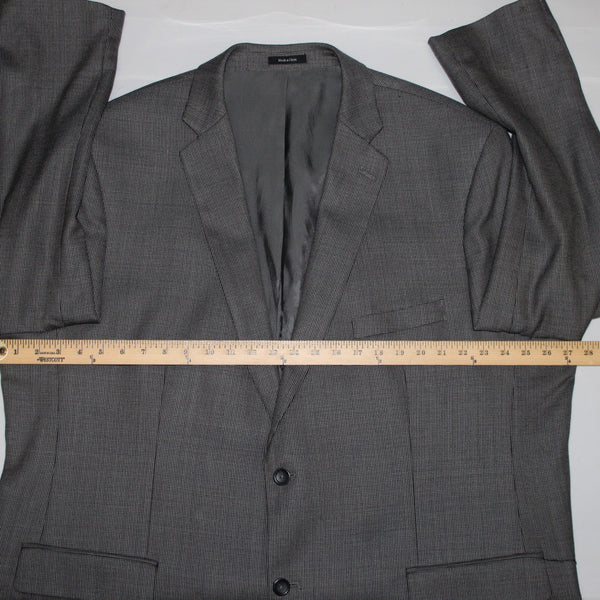 Pronto Uomo 54L Blazer Jacket Sz 54 L Gray Multi Two Button 100% Wool Platinum