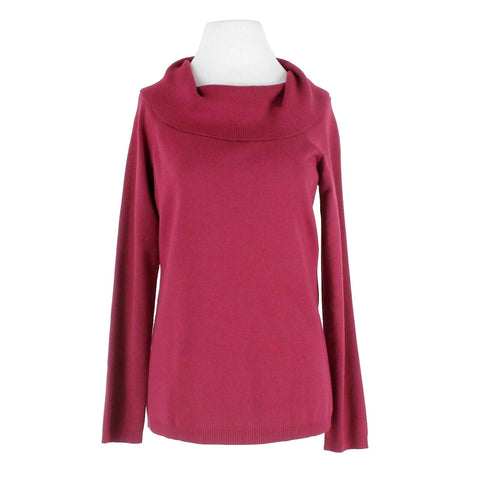 AT Loft NEW $59 Sz L Burgundy Turtleneck Rayon Knit Nylon Sweater