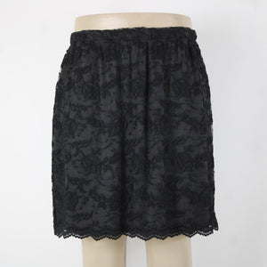Carole Little Sz 2X Black Lace Lined Elastic Waist Rayon Polyester Short Skirt