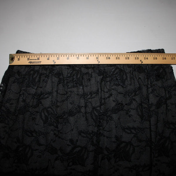 Carole Little Sz 2X Black Lace Lined Elastic Waist Rayon Polyester Short Skirt