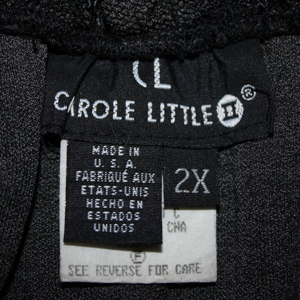 Carole Little Sz 2X Black Lace Lined Elastic Waist Rayon Polyester Short Skirt
