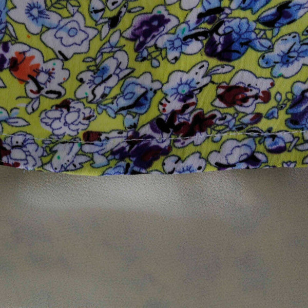 CAbi Sz M Yellow Multi Lined Adjustable Straps 100% Polyester Woven Top
