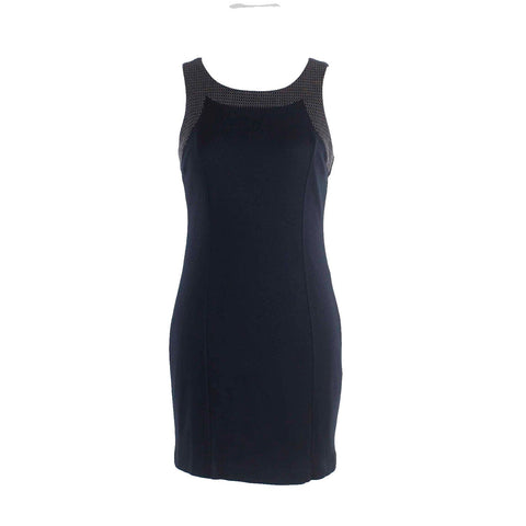 Banana Republic Sz 2P Navy Blue White Lined Rayon Blend Sheath Knit Dress