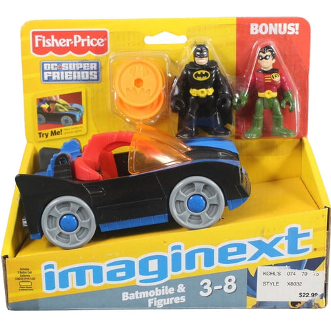 Fisher Price Imaginext Batmoblie & Batman & Robin Action Figures