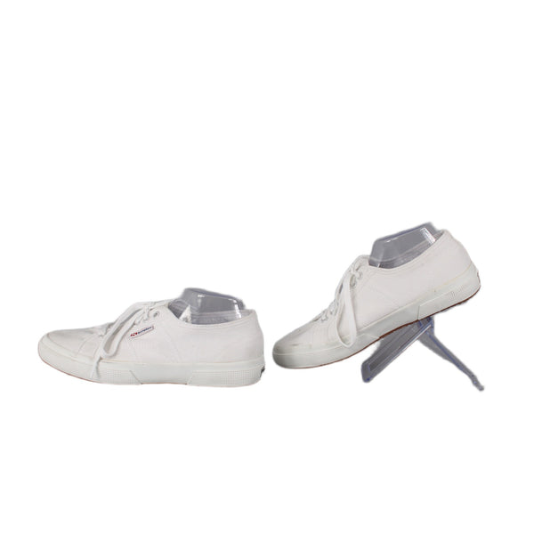 Superga Sneakers Sz 41 White Lace Up Fabric Upper Leather Sneakers