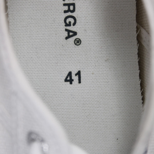 Superga Sneakers Sz 41 White Lace Up Fabric Upper Leather Sneakers