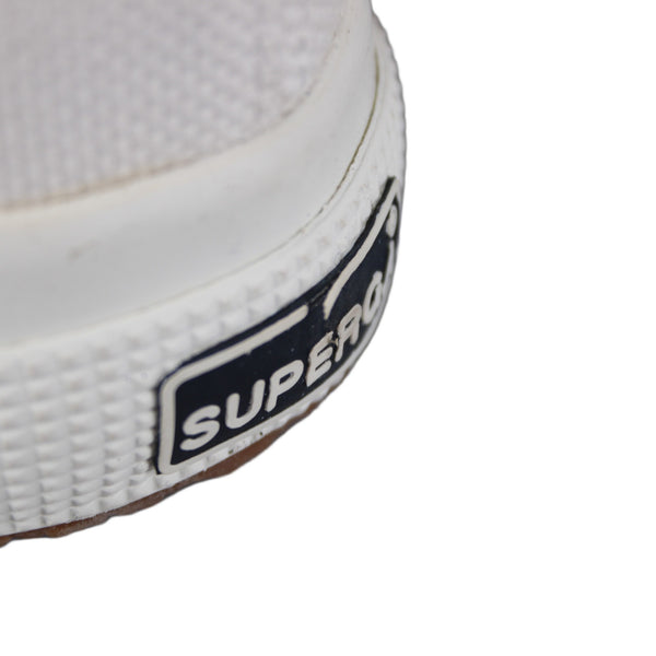 Superga Sneakers Sz 41 White Lace Up Fabric Upper Leather Sneakers
