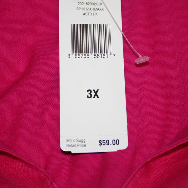Lauren Ralph Lauren Top NEW $59 Sz 3x Pink Collared V Neck 100% Cotton Top