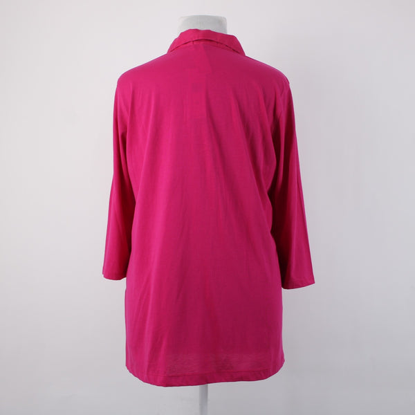 Lauren Ralph Lauren Top NEW $59 Sz 3x Pink Collared V Neck 100% Cotton Top