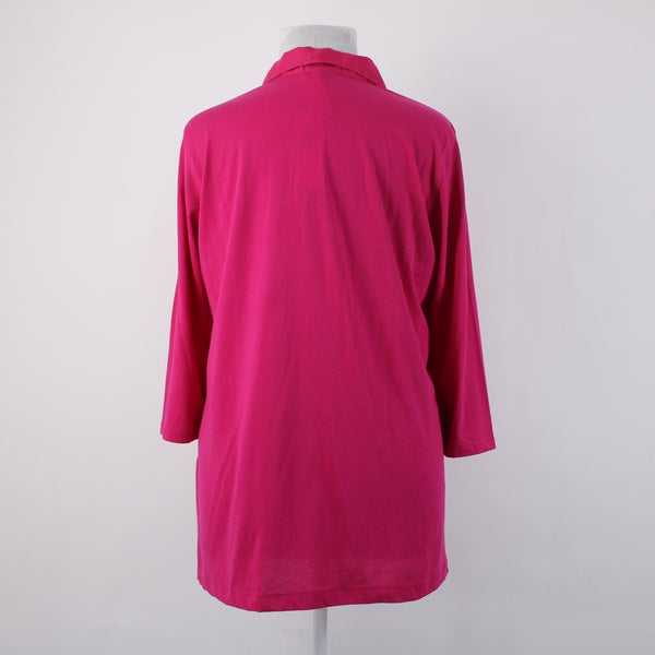 Lauren Ralph Lauren Top NEW $59 Sz 3x Pink Collared V Neck 100% Cotton Top