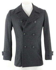 Pronto Uomo Sz S Gray Black Double Breasted Lined Poly Wool Blend Jacket