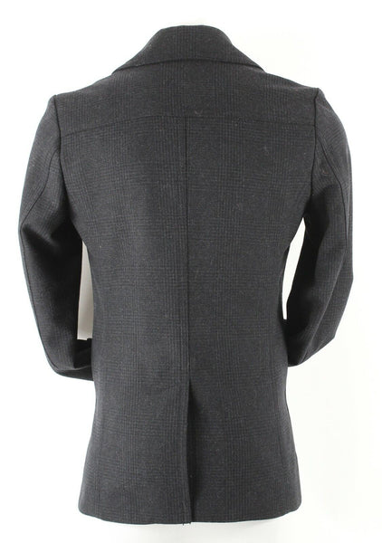 Pronto Uomo Sz S Gray Black Double Breasted Lined Poly Wool Blend Jacket