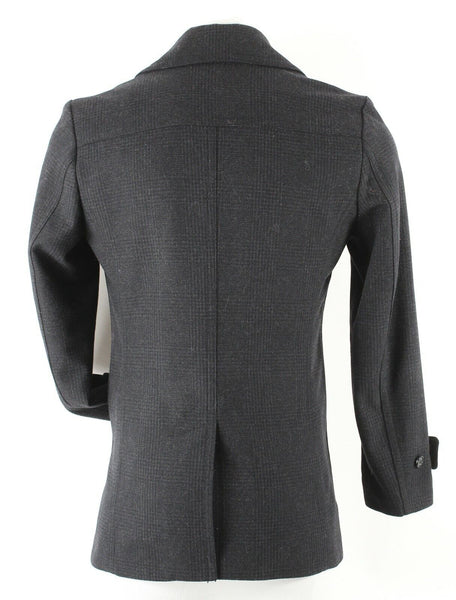 Pronto Uomo Sz S Gray Black Double Breasted Lined Poly Wool Blend Jacket