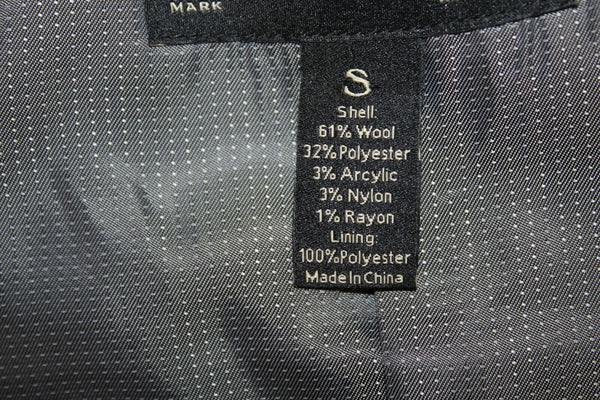 Pronto Uomo Sz S Gray Black Double Breasted Lined Poly Wool Blend Jacket