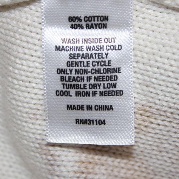 Wonderly NEW $55 Tan Cream Twist Adore Texture V Neck Cotton Rayon Sweater