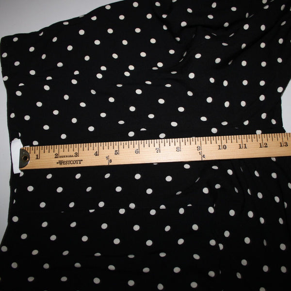 Anthropologie Ett Twa Sz 2 x 26 Black Cream Polka Dots Flowy 100% Rayon Pant