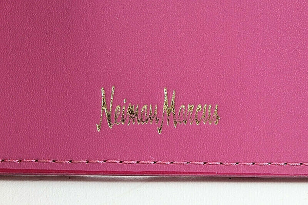 Neiman Marcus Sz 4.5 x 3 Pink Gold Ziptop Leather ID Cash Wallet
