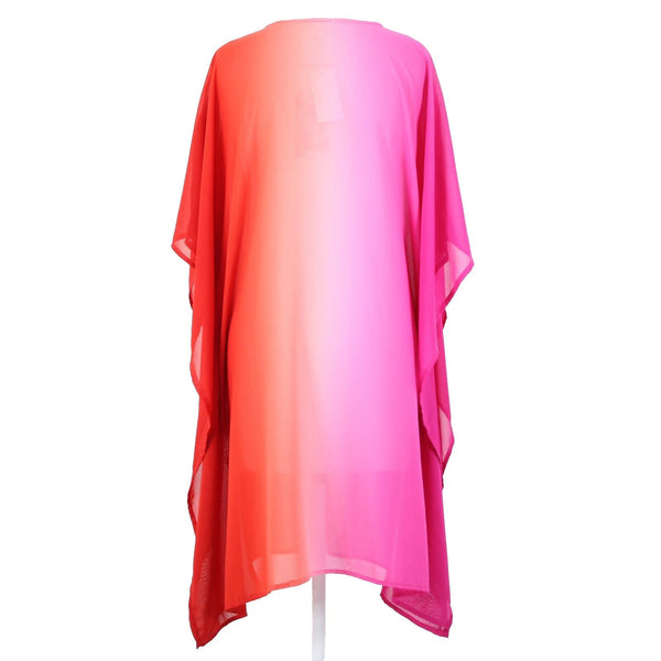Rise And Bloom NEW $68 Sz M Magenta Orange Ombre Beaded Sequin Poly AS IS Dress