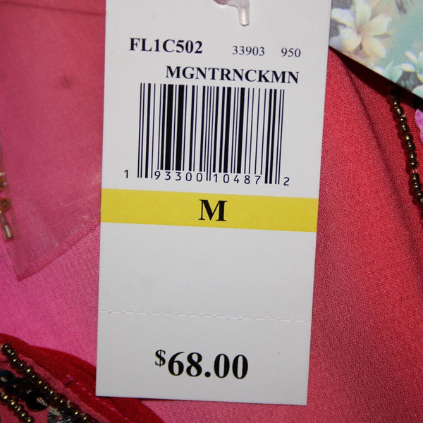 Rise And Bloom NEW $68 Sz M Magenta Orange Ombre Beaded Sequin Poly AS IS Dress