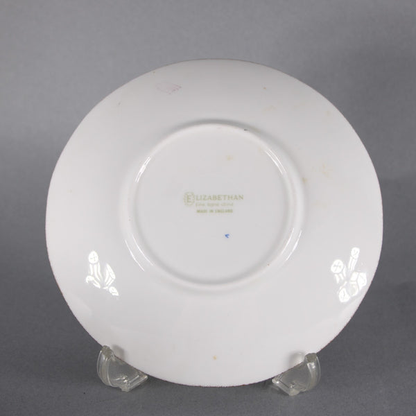 Elizabethan American Beauty Teacup Saucer Burgundy Gray Vintage Teacup Saucer