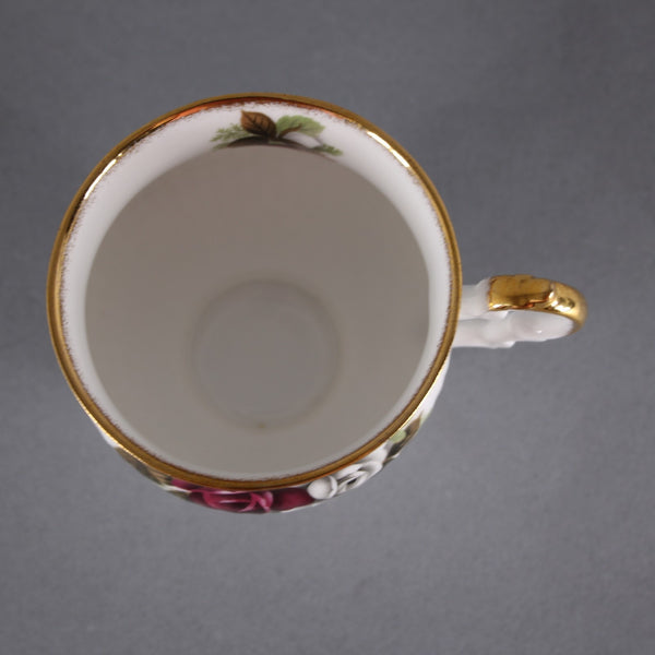 Elizabethan American Beauty Teacup Saucer Burgundy Gray Vintage Teacup Saucer