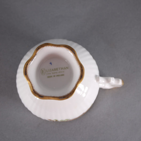 Elizabethan American Beauty Teacup Saucer Burgundy Gray Vintage Teacup Saucer