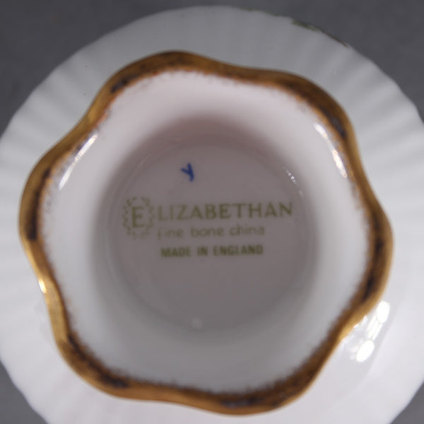 Elizabethan American Beauty Teacup Saucer Burgundy Gray Vintage Teacup Saucer