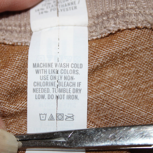 Aerie AW Pant Offline Sz L x 23 Brown White Floral Pull On Nylon Poly Elastane
