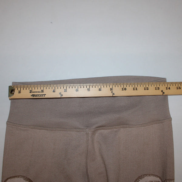 Aerie AW Pant Offline Sz L x 23 Brown White Floral Pull On Nylon Poly Elastane