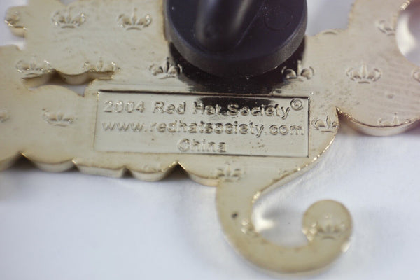Red Hat Society 2004 1.75 x 1in Red Goldtone Sparkling Pin
