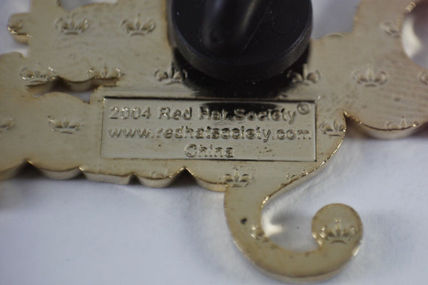 Red Hat Society 2004 1.75 x 1in Red Goldtone Sparkling Pin