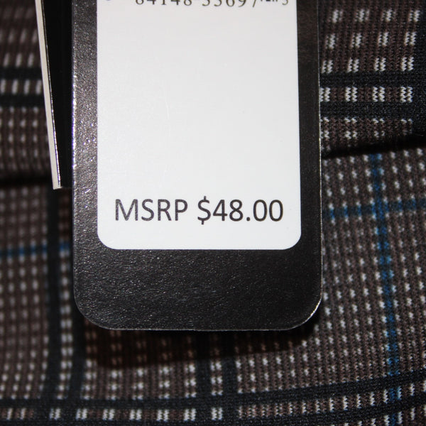 Soho Apparel Pant NEW $48 Sz M x 27 Brown Black White Blue Plaid Poly Rayon Pant