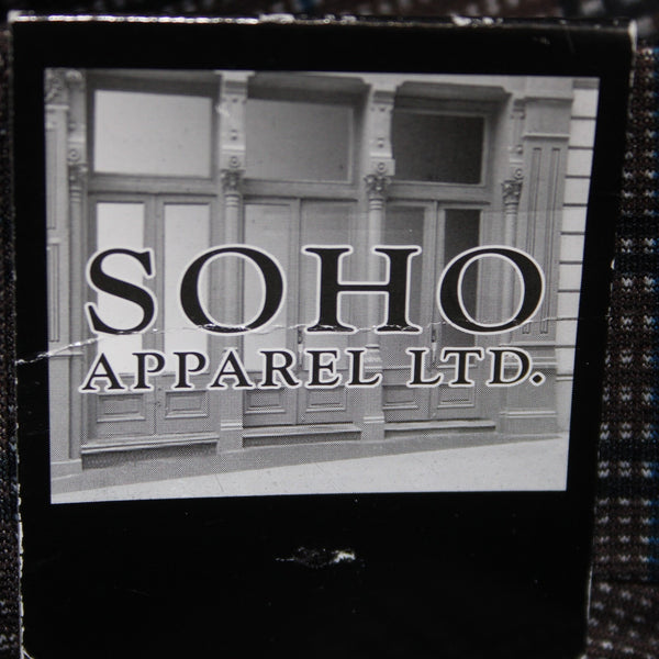 Soho Apparel Pant NEW $48 Sz M x 27 Brown Black White Blue Plaid Poly Rayon Pant