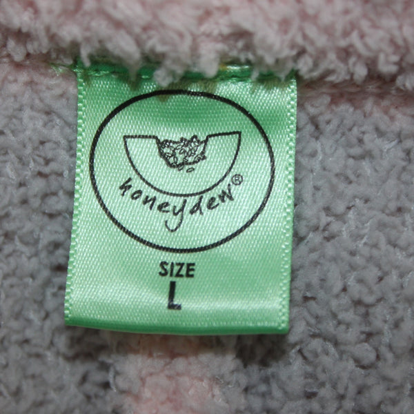 Honeydew Pajama Pant Sz L Pink Gray Hearts Skinny Drawstring 100% Polyester
