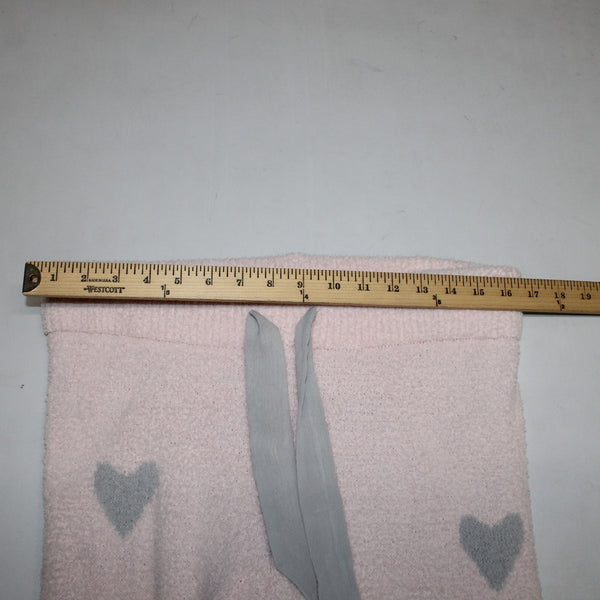 Honeydew Pajama Pant Sz L Pink Gray Hearts Skinny Drawstring 100% Polyester
