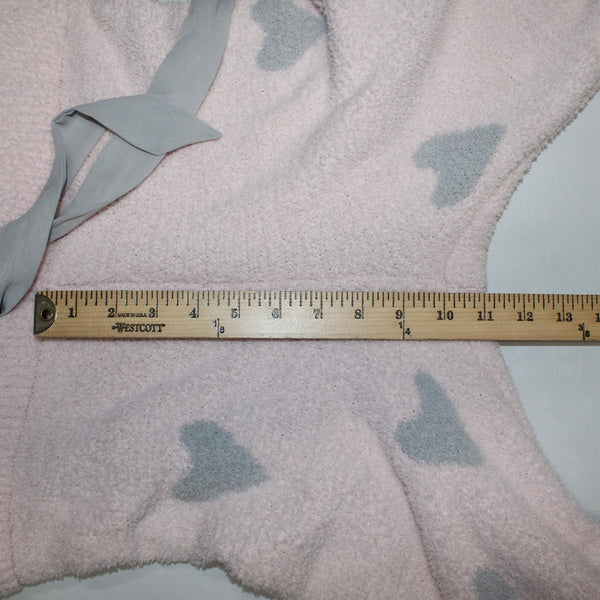Honeydew Pajama Pant Sz L Pink Gray Hearts Skinny Drawstring 100% Polyester