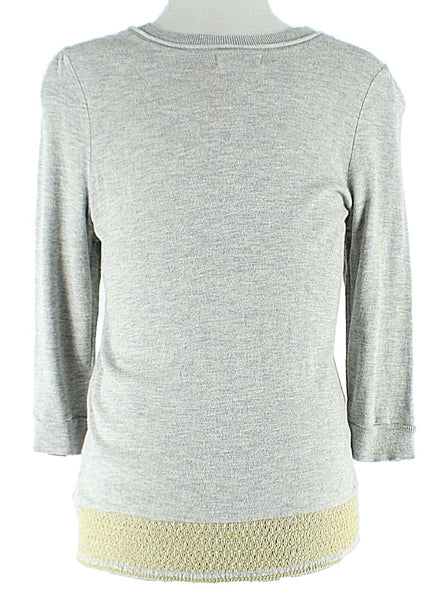 Fiets Voor 2 L Gray Yellow Snap Front Cotton Nylon Viscose Cardigan Sweater