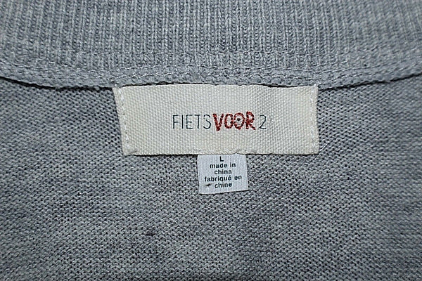 Fiets Voor 2 L Gray Yellow Snap Front Cotton Nylon Viscose Cardigan Sweater