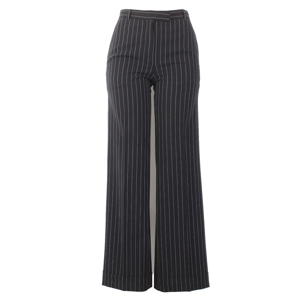 Moschino Pant Aeffe Spa Sz 6 x 32 Black White Pin Stripe Virgin Wool Pant
