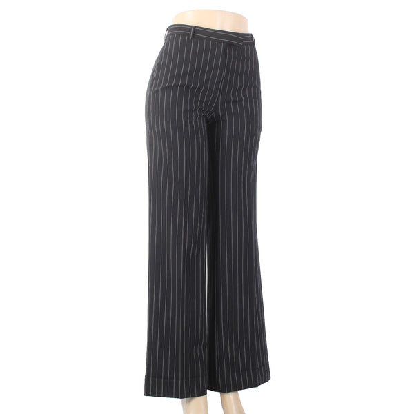 Moschino Pant Aeffe Spa Sz 6 x 32 Black White Pin Stripe Virgin Wool Pant