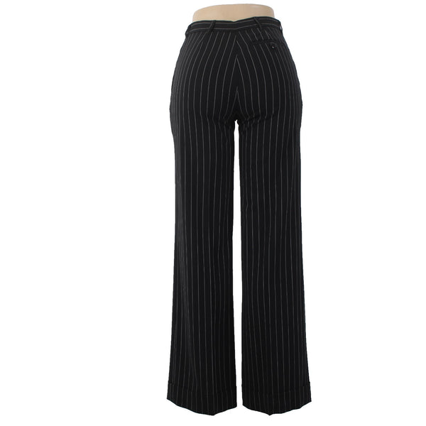 Moschino Pant Aeffe Spa Sz 6 x 32 Black White Pin Stripe Virgin Wool Pant