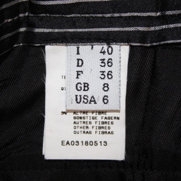 Moschino Pant Aeffe Spa Sz 6 x 32 Black White Pin Stripe Virgin Wool Pant