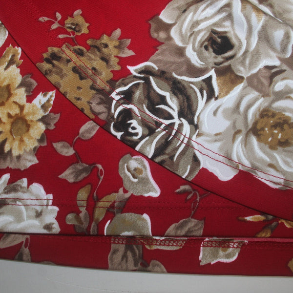 Connected Apparel Dress Sz 16 Red White Multi Colored Floral Polyester Rayon