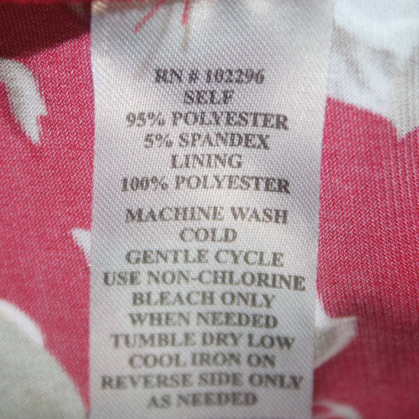 Connected Apparel Dress Sz 16 Red White Multi Colored Floral Polyester Rayon