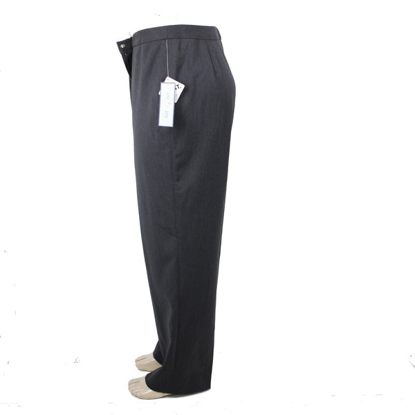 Anne Klein NEW $156 Sz 16W Heathered Charcoal Unlined Wool Lycra Trouser Pant