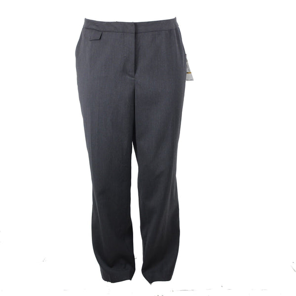 Anne Klein NEW $156 Sz 16W Heathered Charcoal Unlined Wool Lycra Trouser Pant
