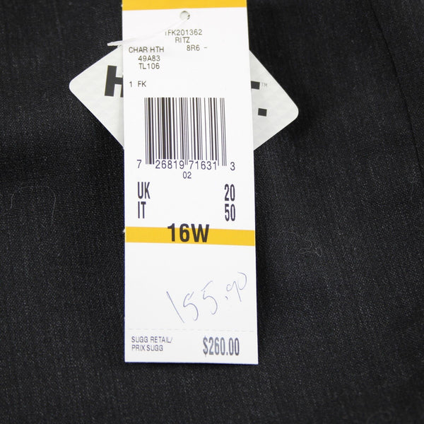 Anne Klein NEW $156 Sz 16W Heathered Charcoal Unlined Wool Lycra Trouser Pant