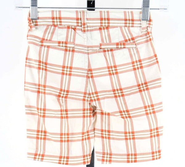 Fab Kids NEW Sz 4 Cream Coral Beige Multi Plaid 100% Cotton Long Shorts